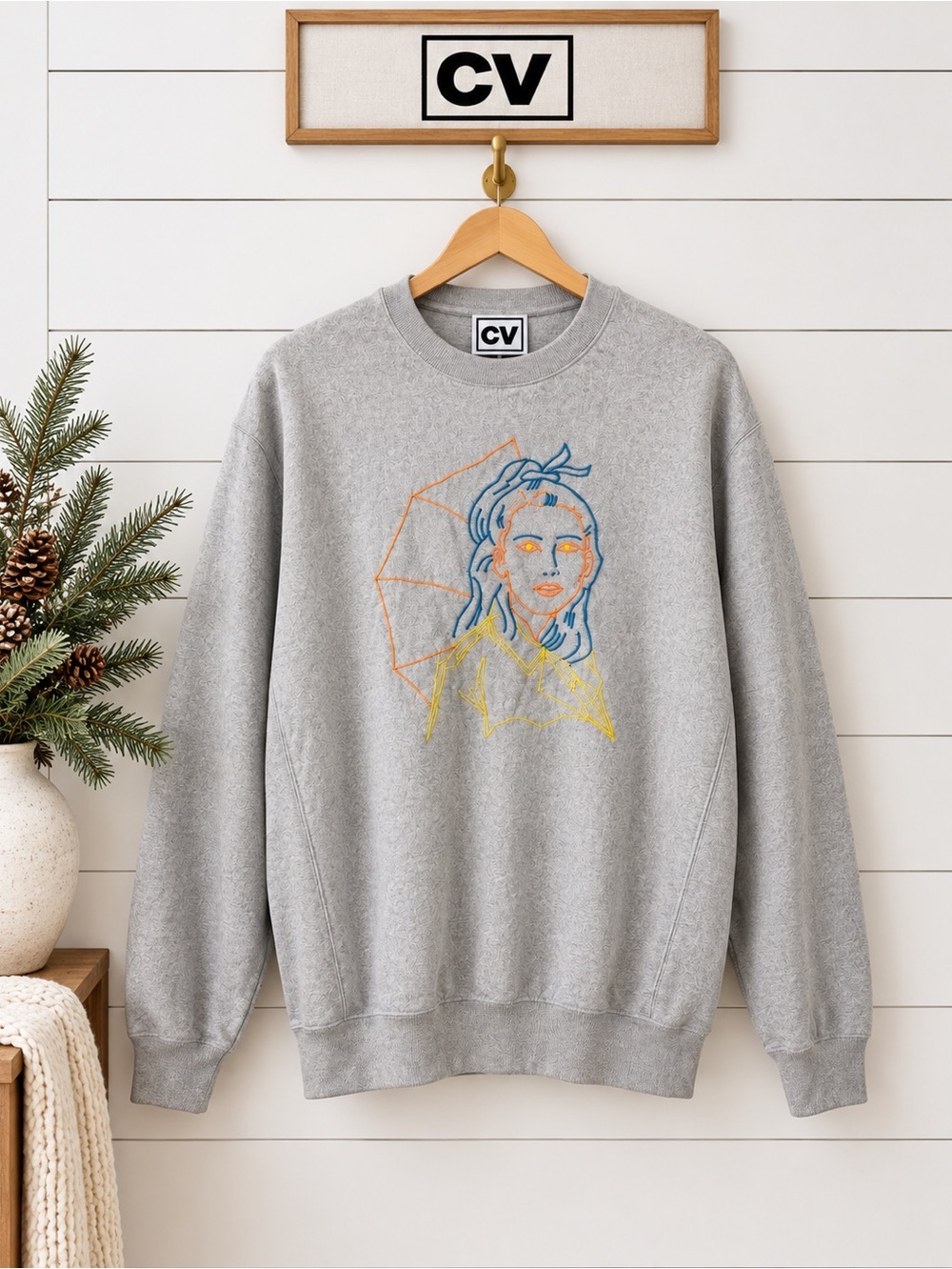 CV – Grey Embroidered Tunic – Size 2XL
